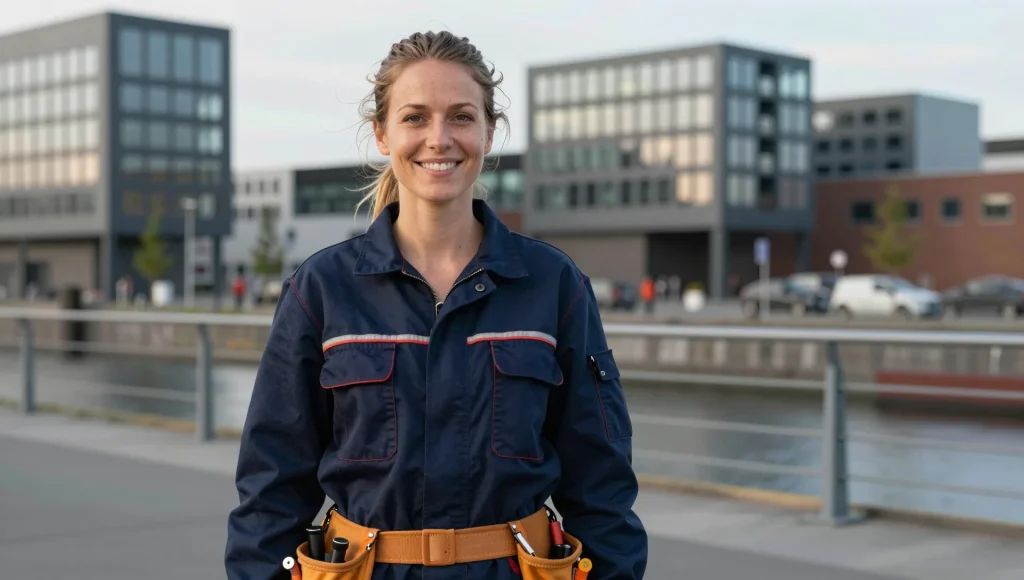 Moderne Bürobauten am Düsseldorfer Medienhafen bei Tag