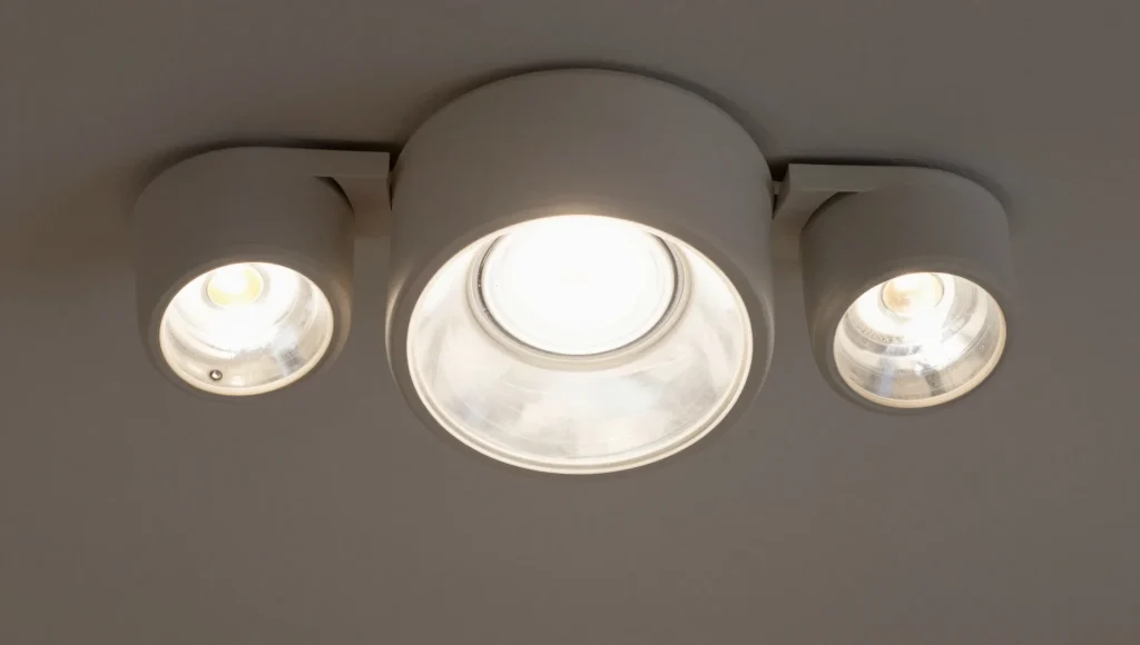 Detailaufnahme einer LED-Beleuchtung an der Decke