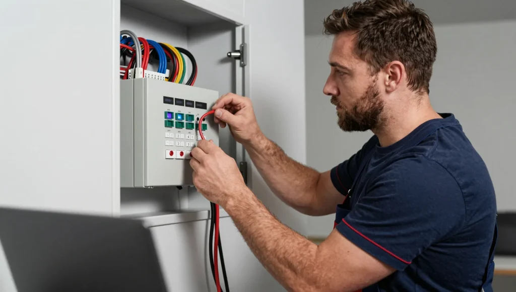 Programmierung eines KNX-Bussystems am Laptop vor Ort