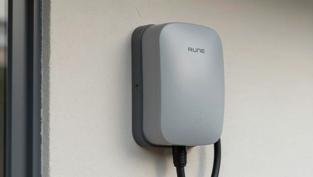 Nahaufnahme des Anschlussbereichs einer Wallbox