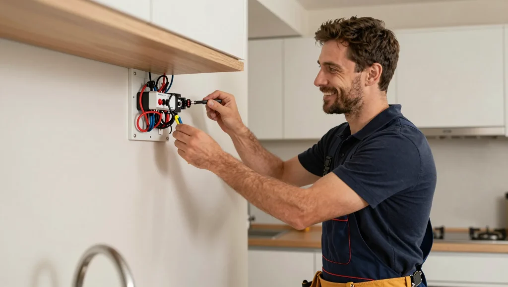 Sichtprüfung einer offenen Wandverkabelung im Altbau