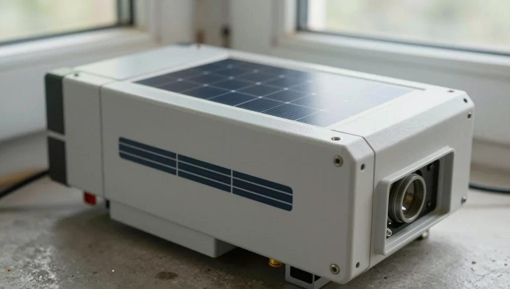 Nahaufnahme eines Wechselrichters für eine Photovoltaikanlage